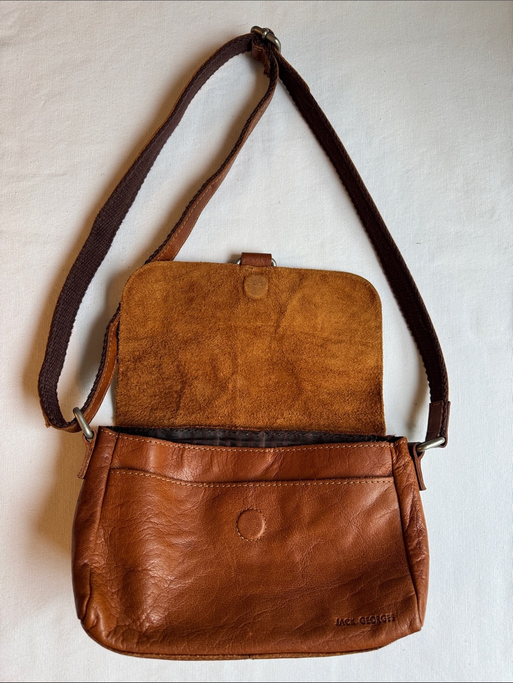 Casual Brown Leather Crossbody Bag with Adjustable Strap - Picture 2 of 5